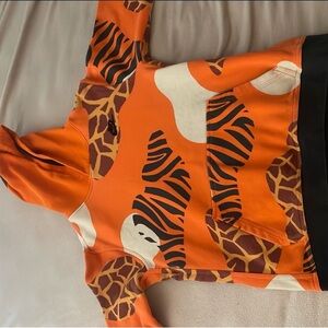 Nike Orange and Black Patterned Cardigan
